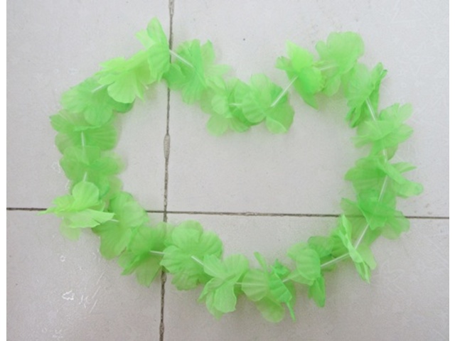 12 Green Hawaiian Dress Party Flower Leis/Lei 100cm